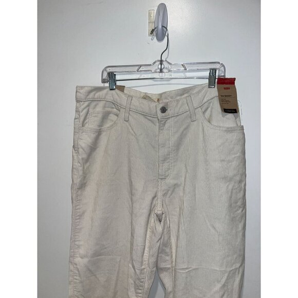 NWT Levis 94 Baggy Corduroy Pants Mid Rise Straight Leg Size 33 Cream Womens - Picture 3 of 12